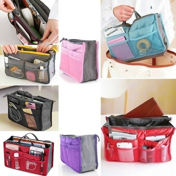 Travel Collapsible Organizer Insert Pouch - Red - Picture 3 of 5